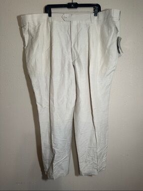 Comfort Zone by George Foreman Waist-Relaxer Linen Blend Pants Khaki size 50x32